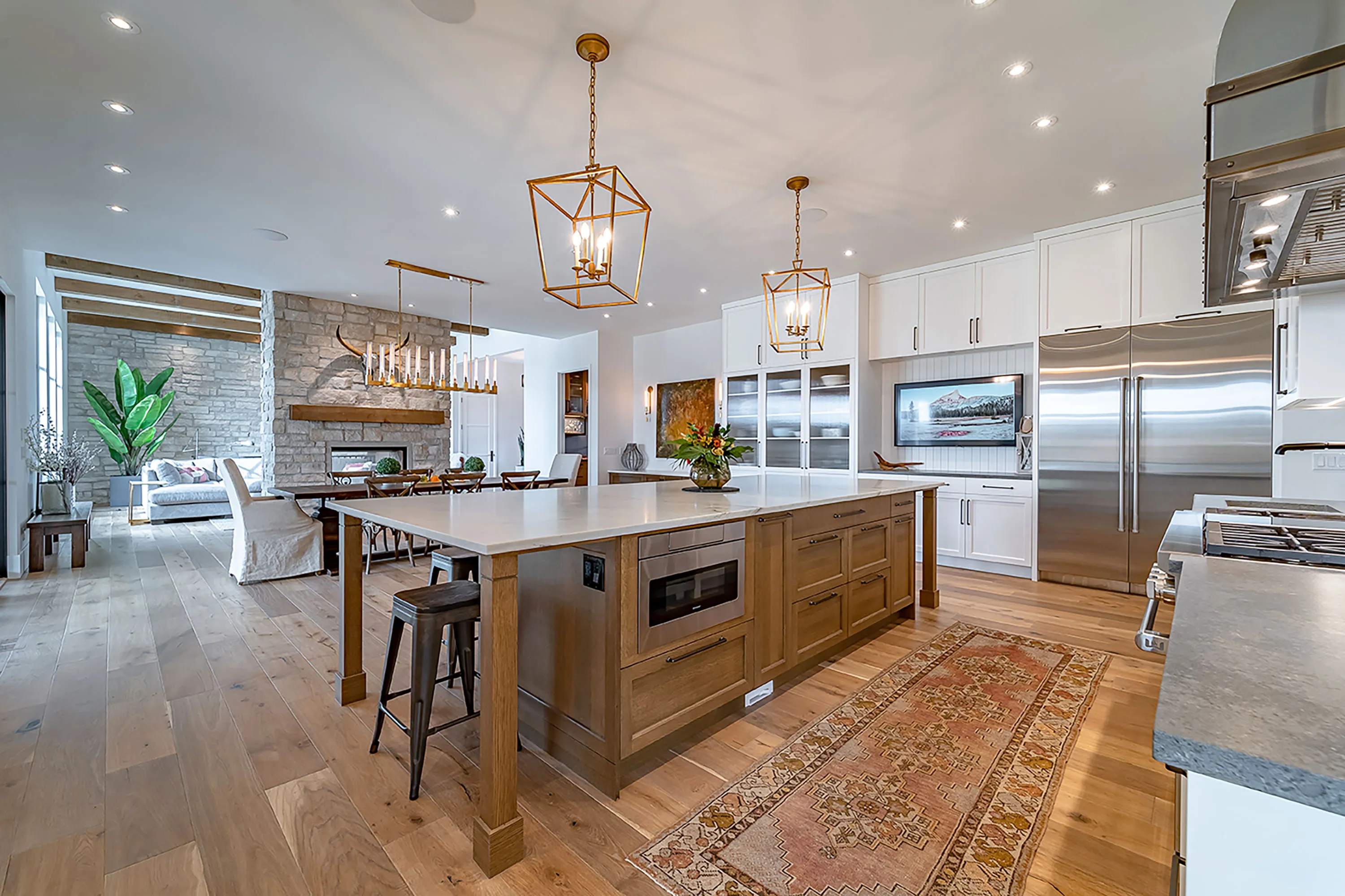 Wide modern renovated kitchen in Calgary, AB.