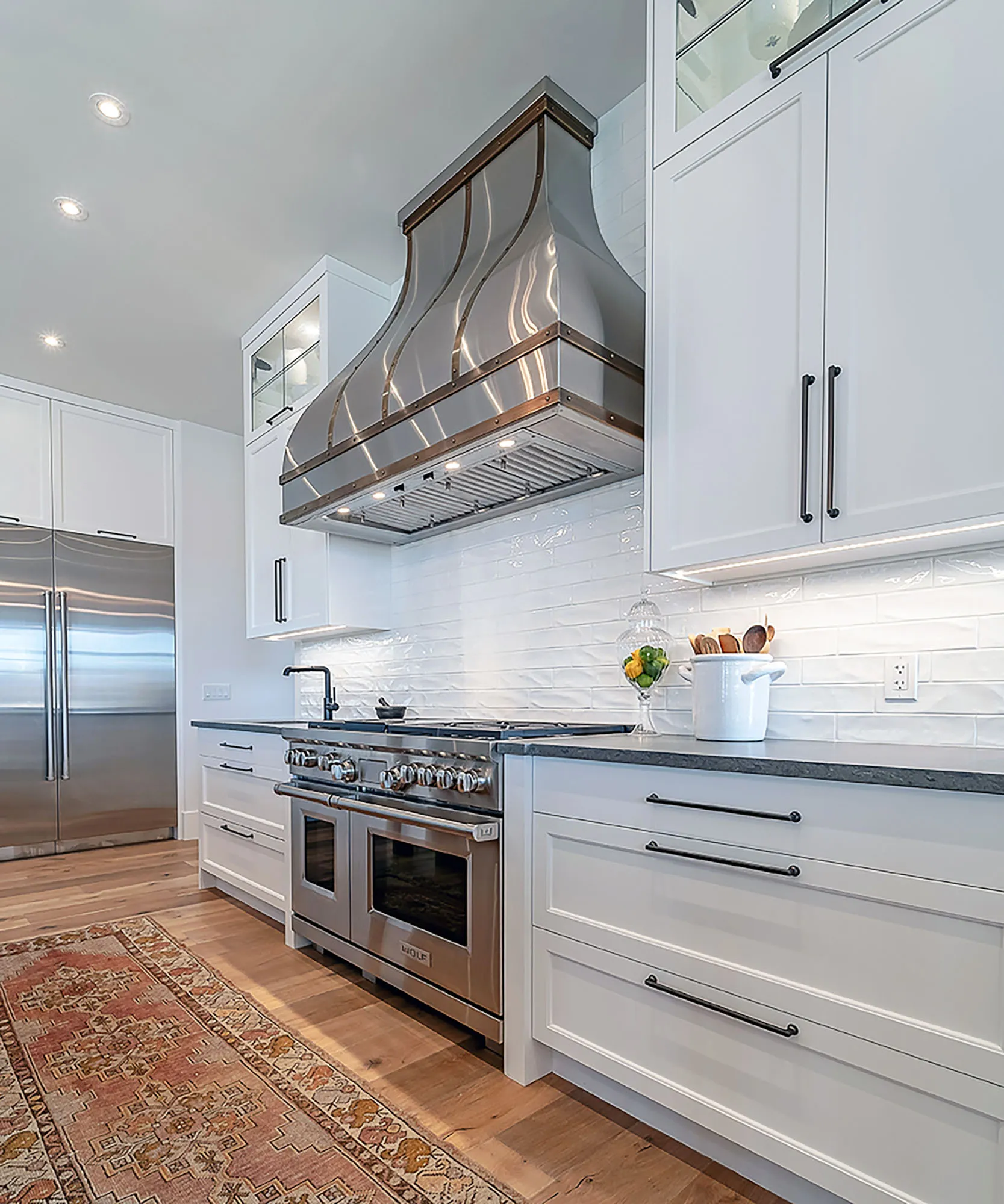 Wide modern renovated kitchen in Calgary, AB.