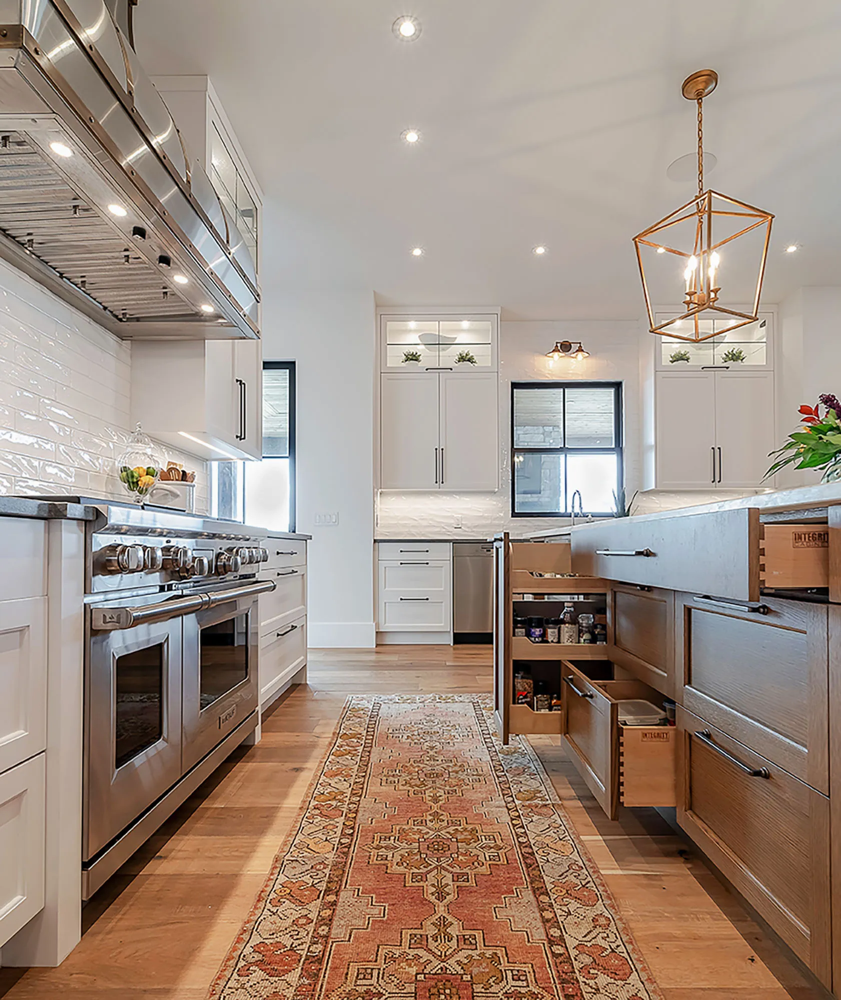 Wide modern renovated kitchen in Calgary, AB.